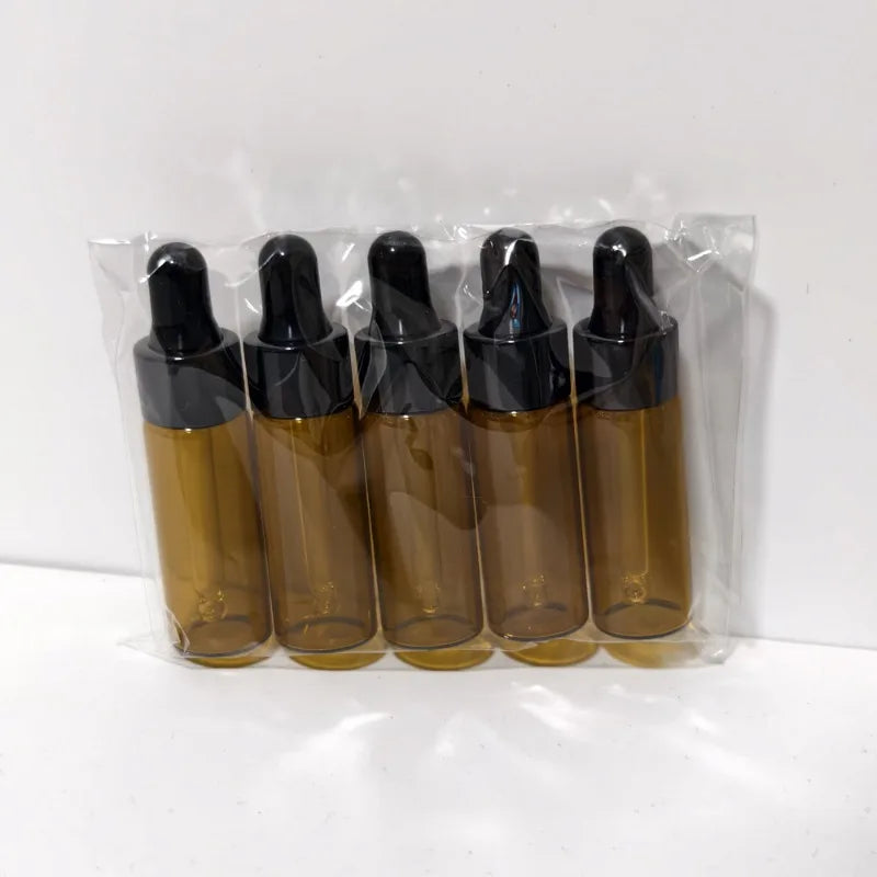 10-Pack 5ml Amber Glass Dropper Bottles for Essential Oils Essential Oil Bottles Axl