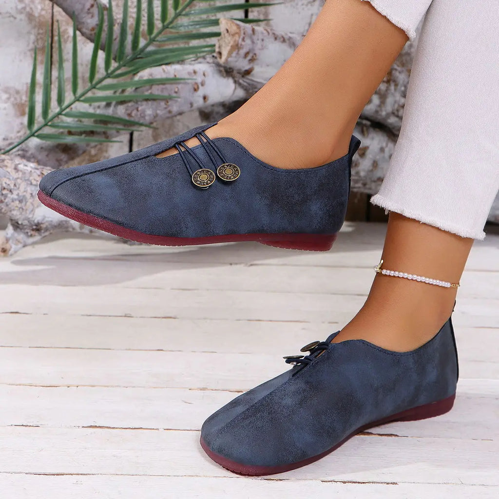Women's Canvas Mary Jane Flats – Pointed Toe Casual Loafers Women's Flat Loafers Axl