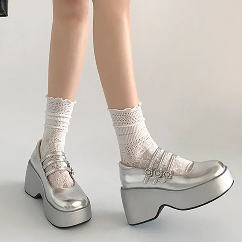 Platform Mary Jane Pumps – Women's Thick High Heel Loafers Platform Heel Pumps Axl