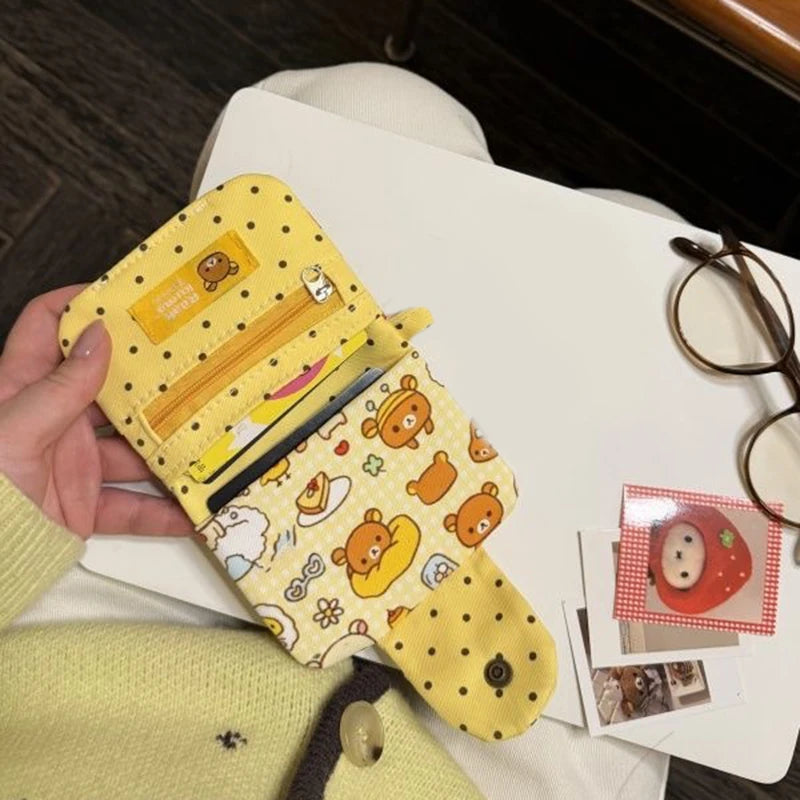 Cute Cartoon Bear Coin Purse – Canvas Zipper Wallet & Key Bag Canvas Coin Purse Axl