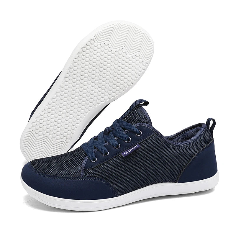 ZULIWAGN Men's Breathable Mesh Walking Shoes | Wide Fit Men's Walking Shoes Axl Navy Blue 37