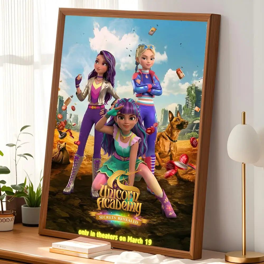 Unicorn Academy Self-Stick Wall Poster – Waterproof HD Decor Wall Art Poster Axl