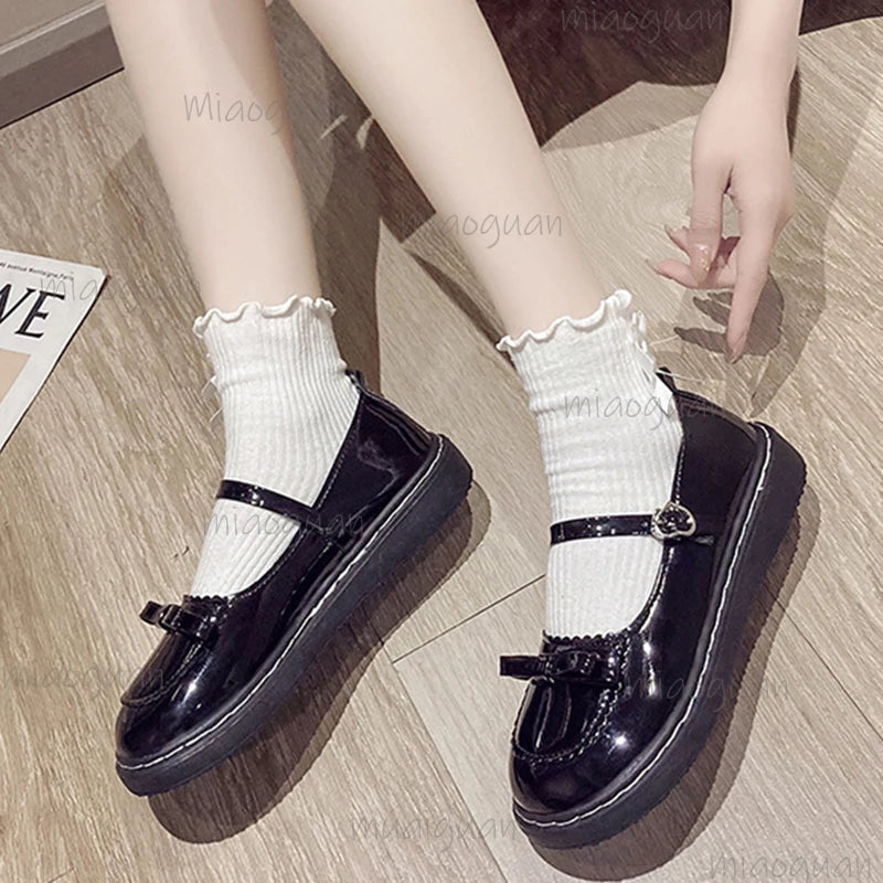 Women's Mary Jane Flat Loafers – Lolita JK Buckle Shoes Mary Jane Flats Axl