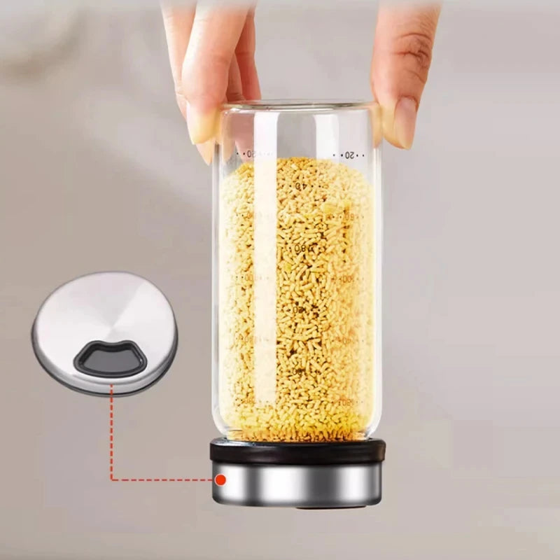 Glass Spice & Pepper Shaker | Stainless Steel Rotatable Cap Spice Shaker Bottle Axl