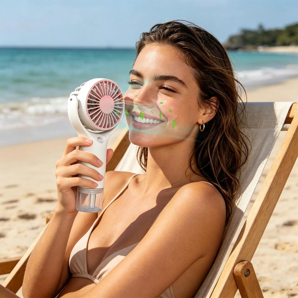 Portable Mini Handheld Mist Fan – USB Rechargeable Water Spray Handheld Mist Fan Axl