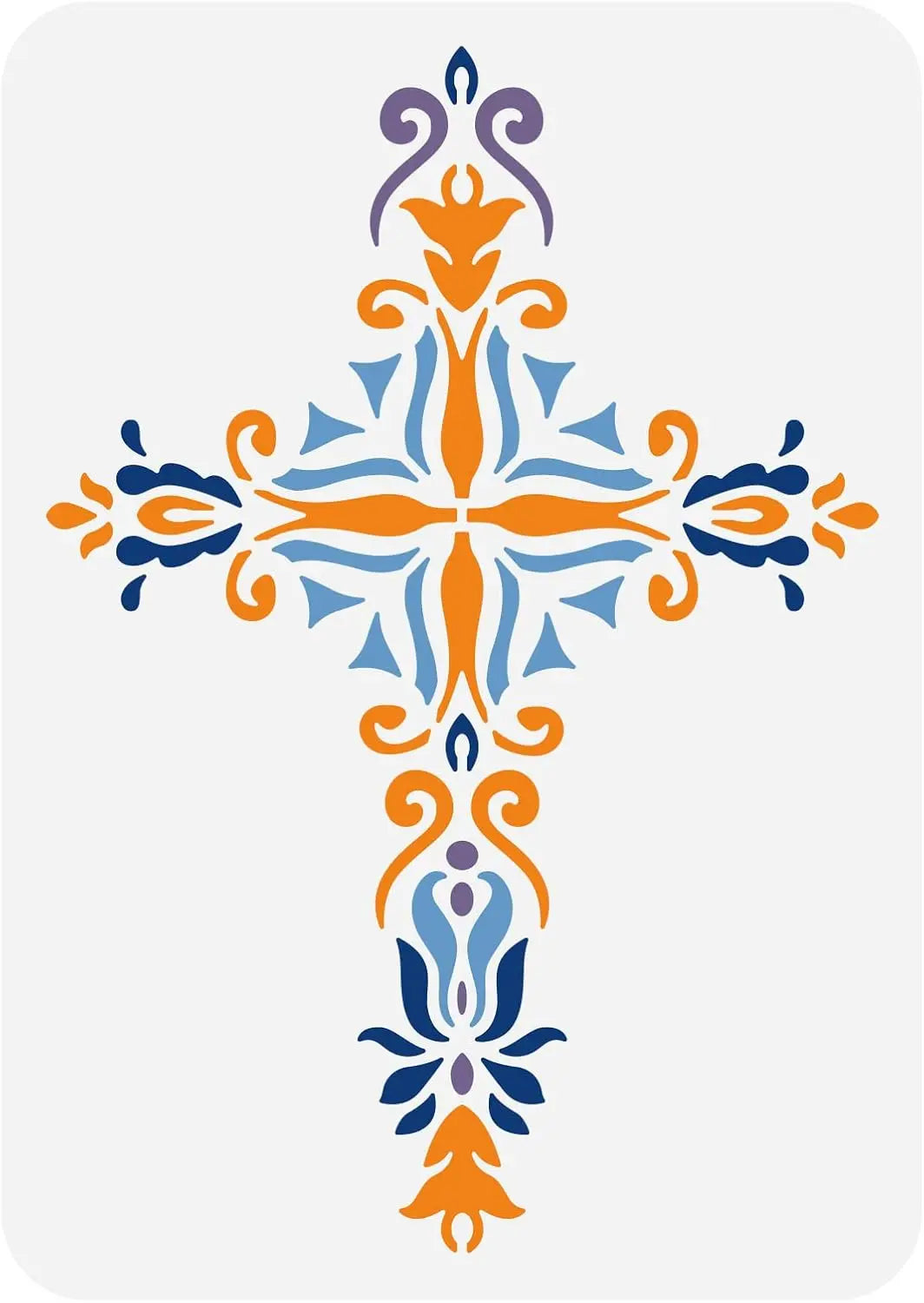 Crucifix Cross Painting Stencil 8.3x11.7" | DIY Scrapbooking Craft Stencil Axl AECH04-15642