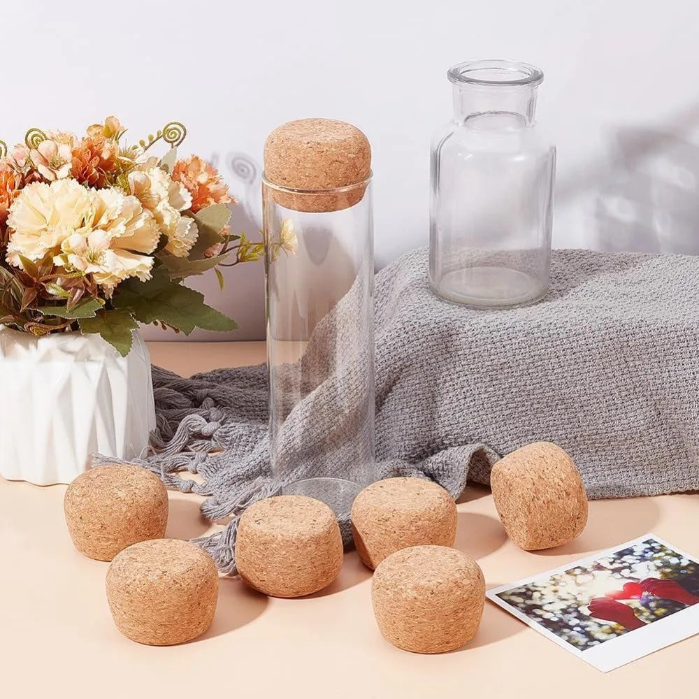 8-Pack Tapered Wooden Cork Bottle Stoppers – 1.8–2.1 Inch Lids Cork Bottle Stoppers Axl