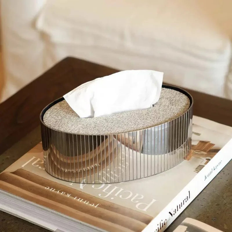 Horsehair & Steel Tissue Box – Modern Nordic Home Decor Tissue Box Holder Axl