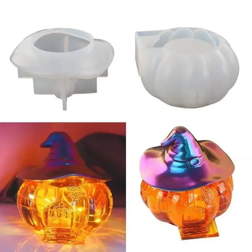 Halloween Witch & Pumpkin Silicone Molds – 2pc Resin Craft Set Silicone Craft Mold Axl
