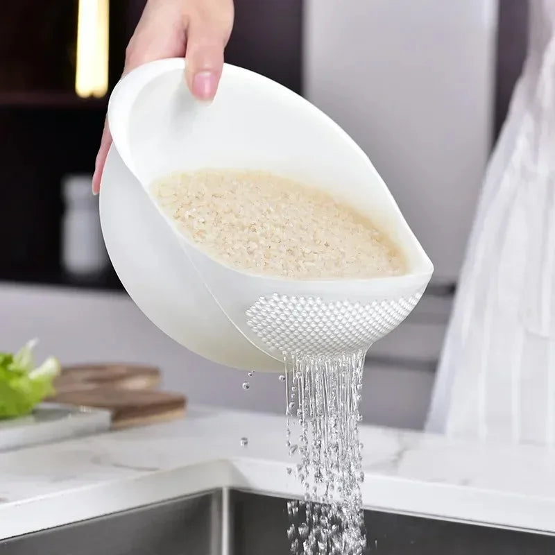 Food Grade Plastic Rice Strainer & Vegetable Wash Basket Kitchen Colander Basket Axl