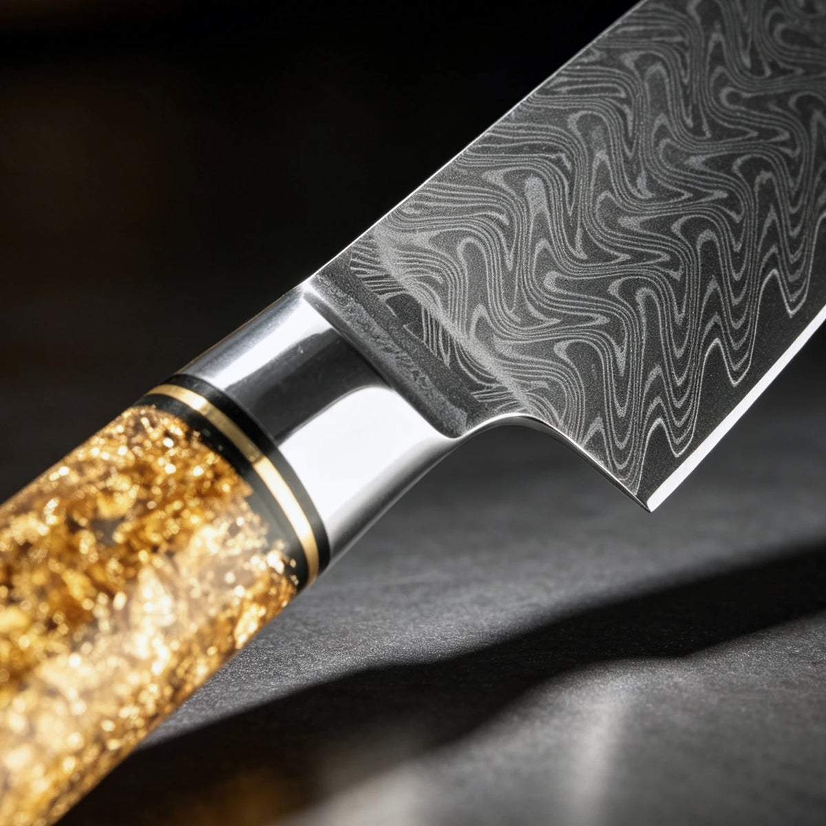 XITUO 5" Damascus Paring Knife – VG10 Steel Gold Leaf Handle Damascus Paring Knife Axl