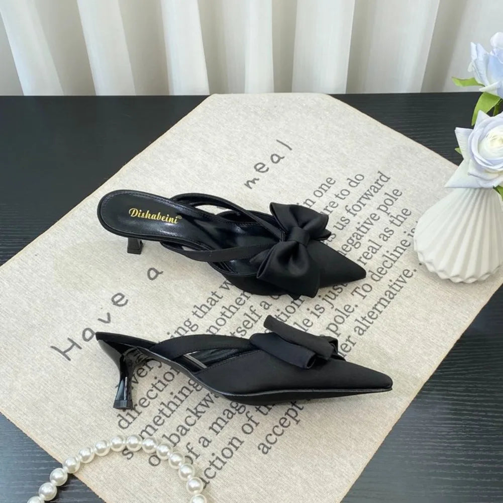 VKJF Fairy Bow High Heel Slippers for Women | Summer Style High Heel Slippers Axl