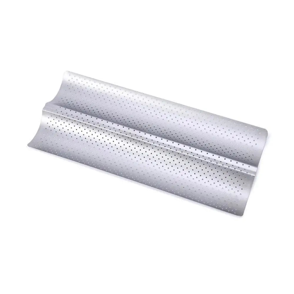 Nonstick Baguette Pan – 2 or 4 Groove French Bread Baking Mold Baguette Baking Pan Axl Silver-2 Grooves
