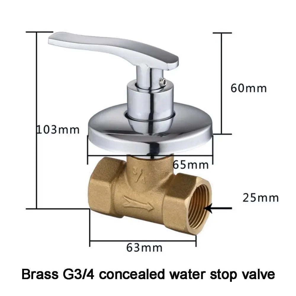 Brass Concealed Shower Stop Valve 1/2" 3/4" Shutoff Fitting Shower Stop Valve Axl