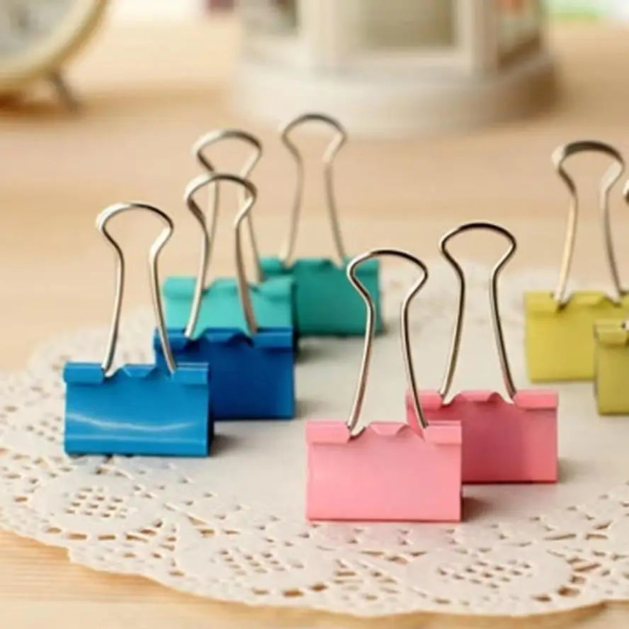 Colorful Metal Binder Clips 15mm – 20 Pack Paper Clamps Metal Binder Clips Axl