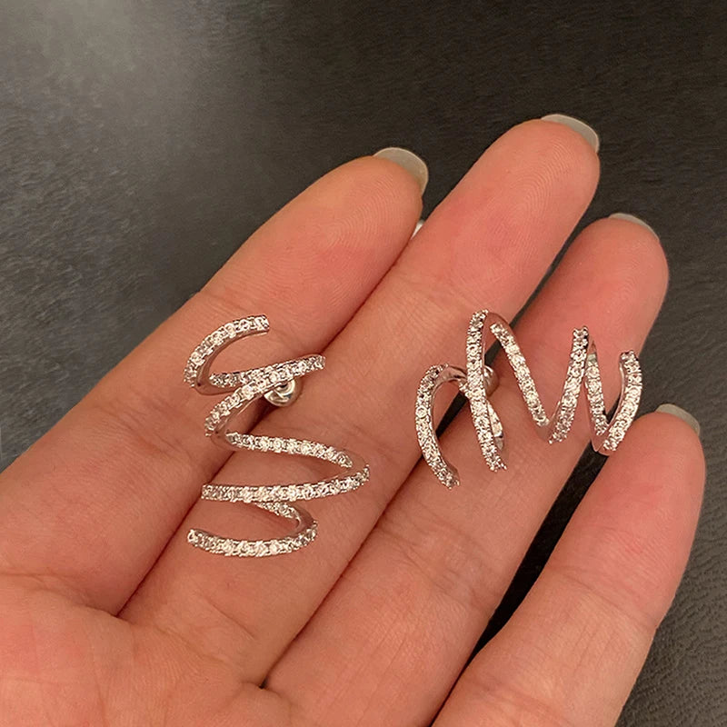Huitan Twisted Geometric Drop Earrings – CZ Fashion Jewelry Drop Earrings Axl