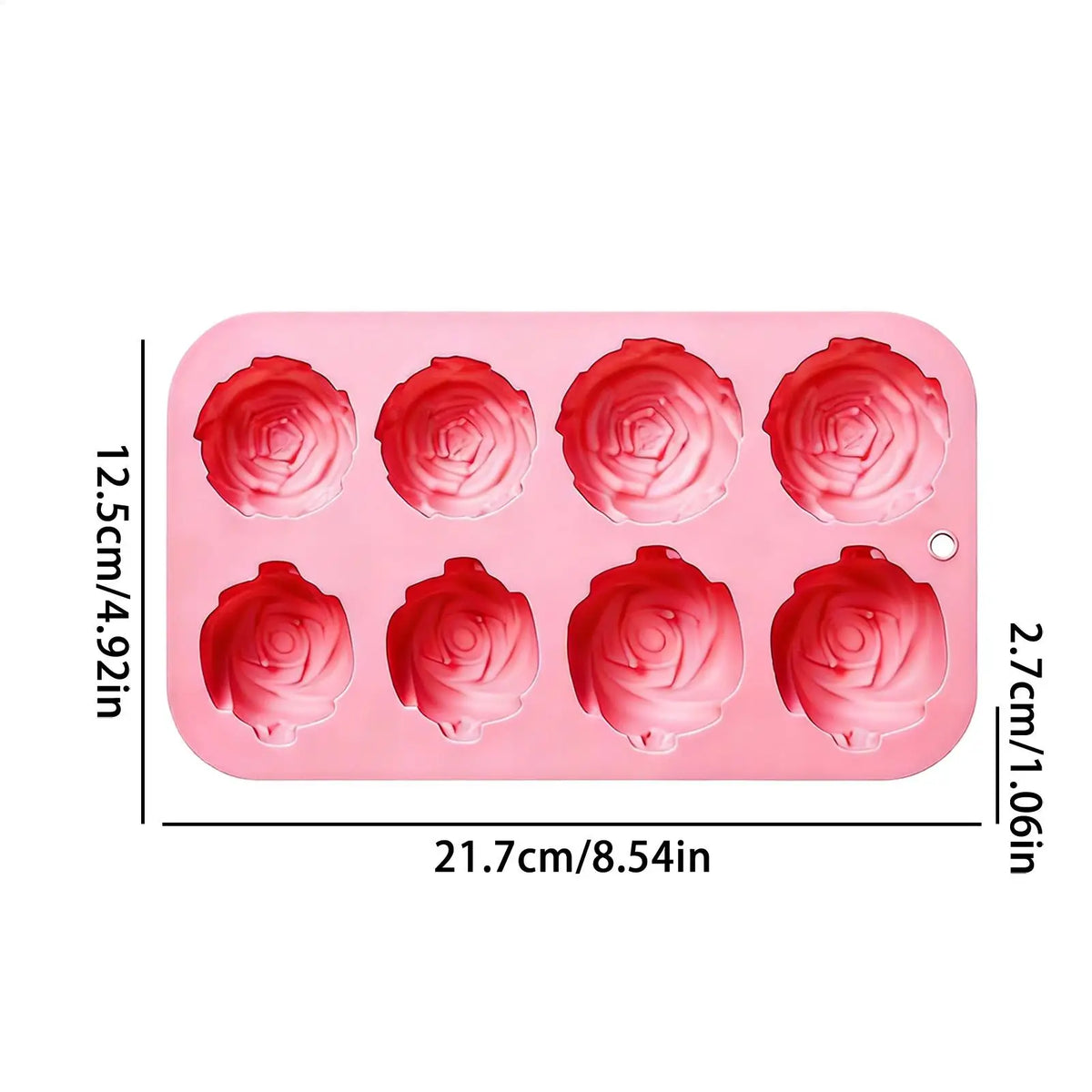 Rose Silicone Cupcake Molds – 8-Cavity Nonstick Baking Pan Silicone Baking Mold Axl