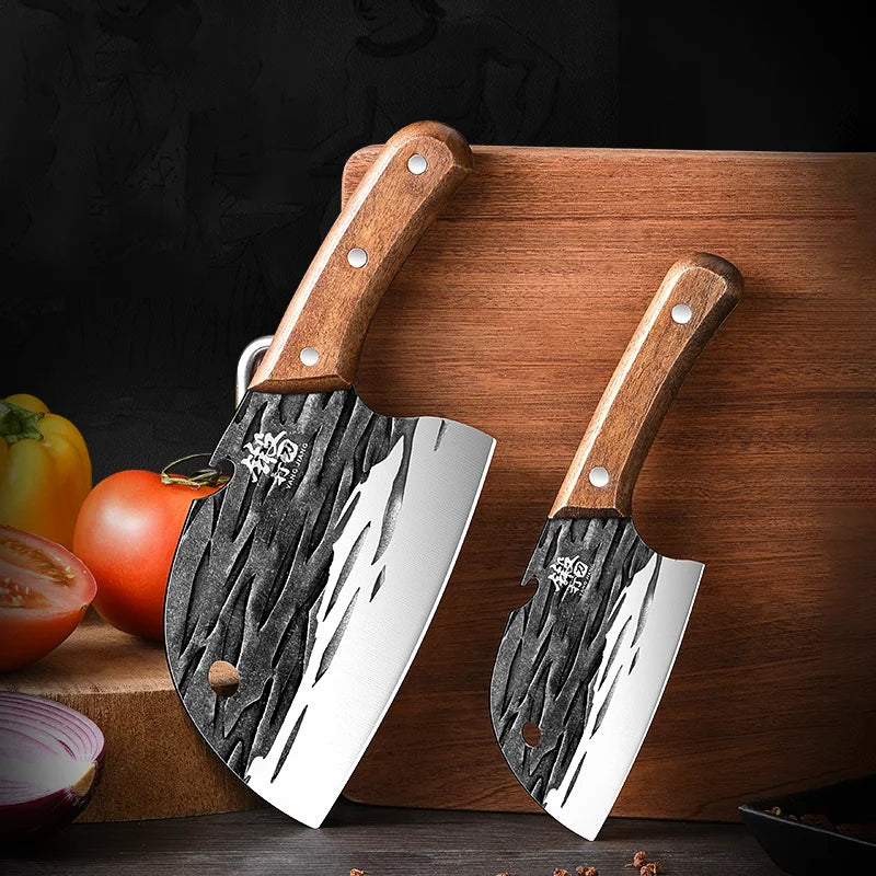 PLYS Chinese Chef's Knife – Stainless Steel Meat Cleaver Kitchen Cleaver Knife Axl