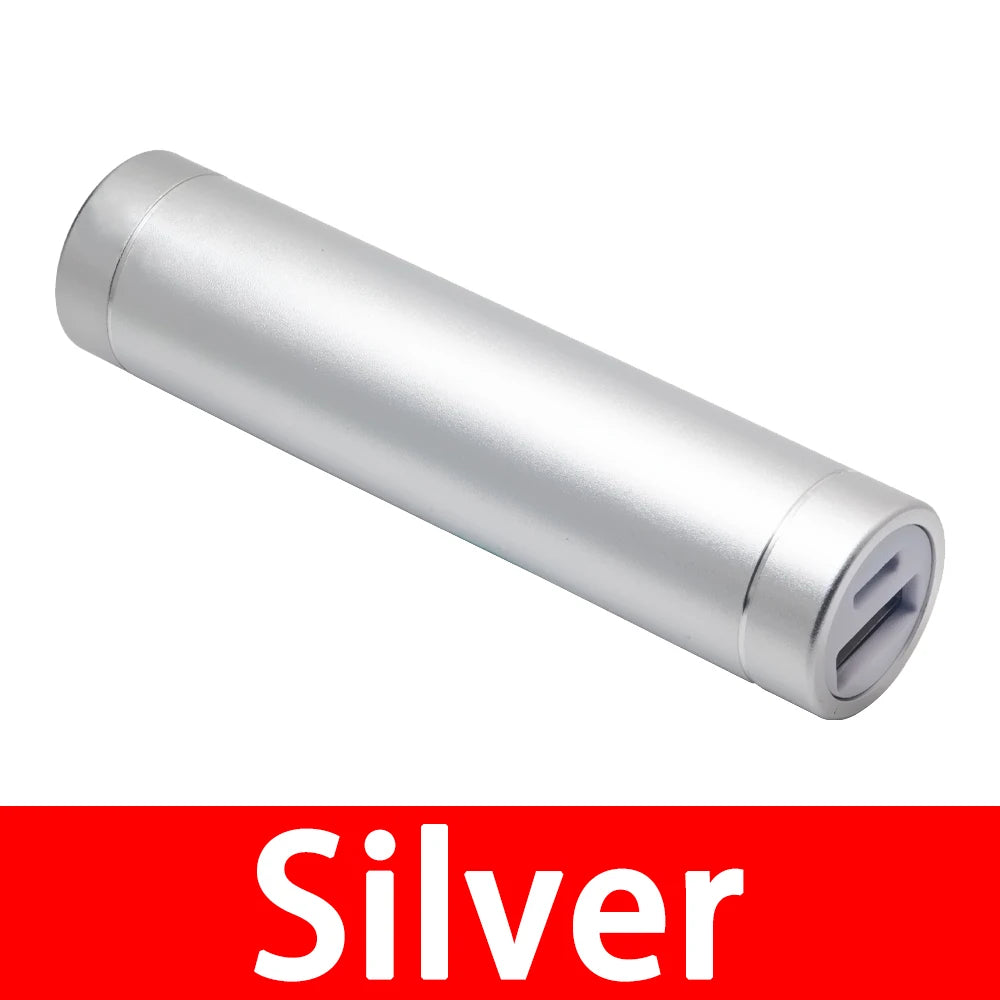 Metal Power Bank DIY Kit – 18650 Battery & USB Charger DIY Power Bank Kit Axl silver