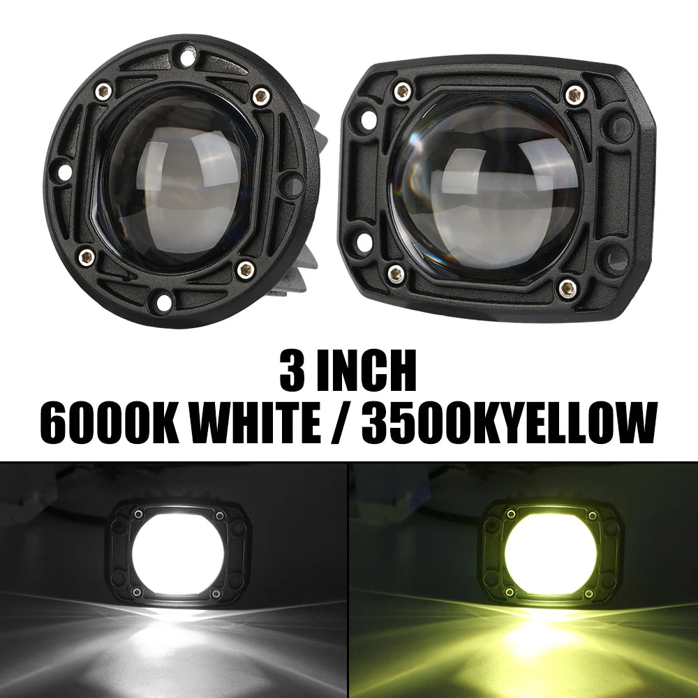 8D Lens 30W LED Flush Mount Work Light 6000K/3500K Dual Color LED Work Light Axl