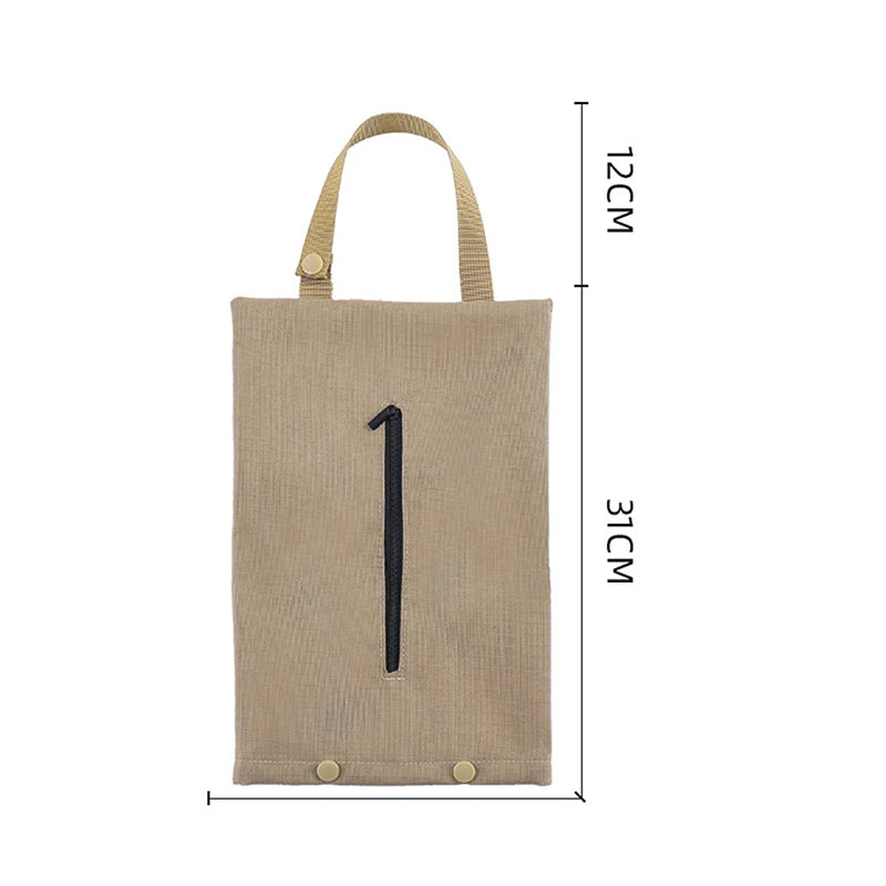 Hanging Napkin Holder – Portable Oxford Cloth Tissue Pouch Tissue Storage Pouch Axl Khaki
