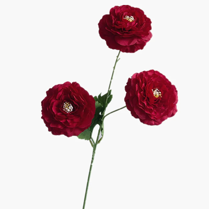 Artificial Peony Flower Branch 3-Head 64cm | Wedding Home Decor Artificial Flower Branch Axl