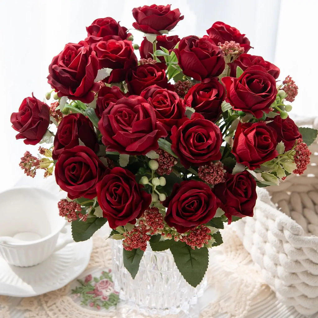 Artificial Silk Rose Bouquet – Wedding & Home Décor Artificial Flower Bouquet Axl