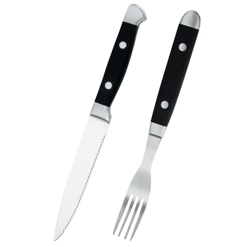 Steak Knife & Fork Set 4/6/8 Pc – German Steel Polished Handles Steak Knife Set Axl 1 Steak knife fork China Mainland