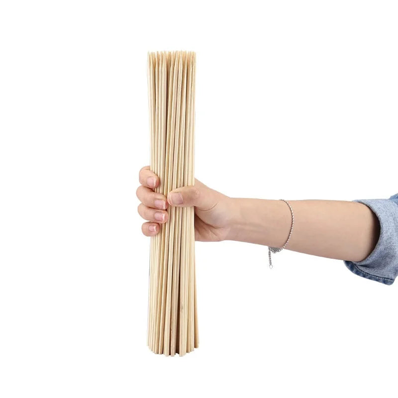 100 Pcs Bamboo BBQ Skewers 20cm 30cm 40cm – Grill Kabob Sticks BBQ Bamboo Skewers Axl