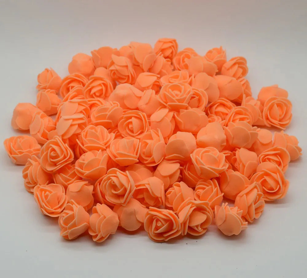 PE Foam Artificial Rose Flower Heads | Wedding & Party Decor Artificial Flower Heads Axl orange 50pcs