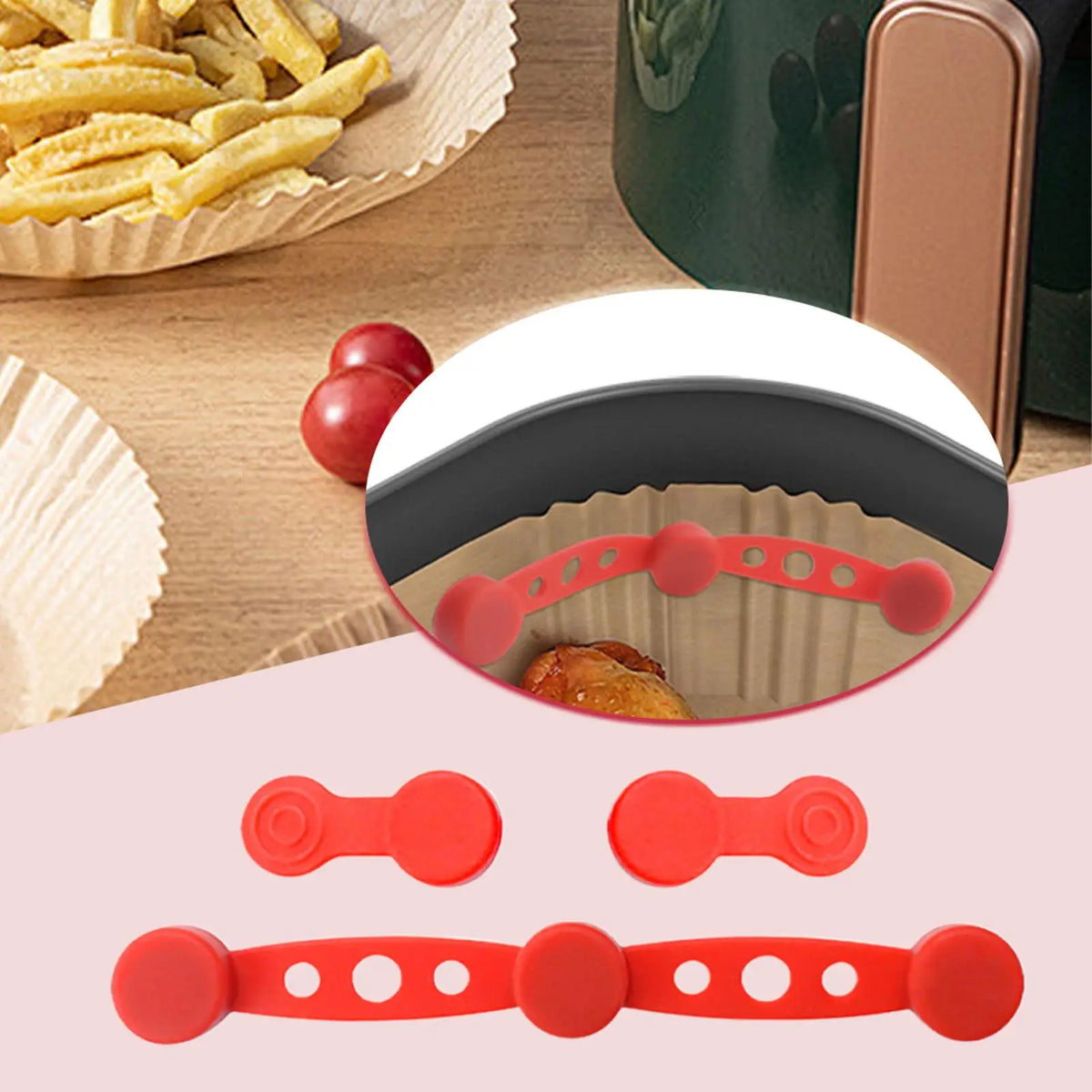 Air Fryer Silicone Magnet Clips – Food-Grade Liner Stabilizer Air Fryer Accessory Axl