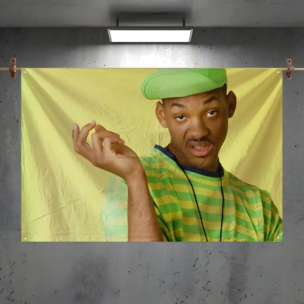 Will Smith Fan Art Flag – Indoor & Outdoor Wall Banner Decorative Wall Flag Axl White4 60x90cm