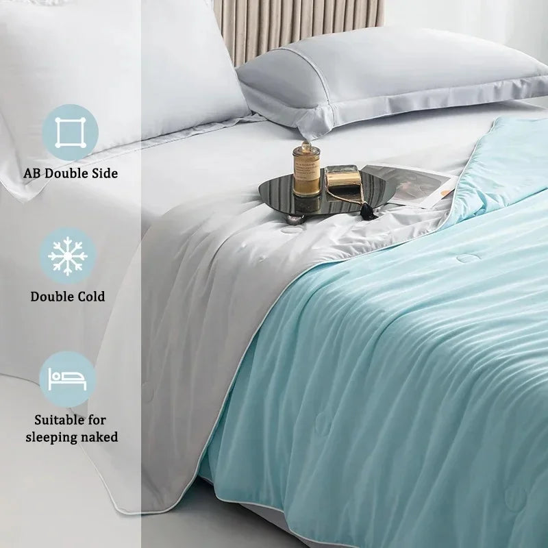 Ice Silk Cooling Blanket – Lightweight Summer Comforter Twin & King Cooling Blanket Axl