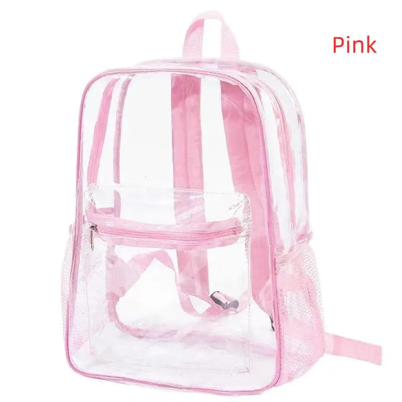 Clear PVC Stadium Backpack – Waterproof Transparent Bag Clear PVC Backpack Axl Pink