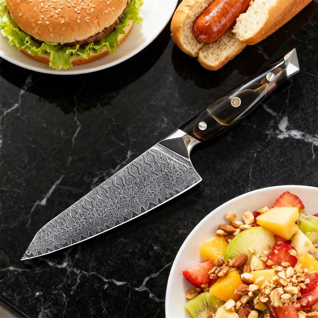 Kiritsuke Chef Knife – Sharp Stainless Steel Non-Slip Handle Kiritsuke Kitchen Knife Axl