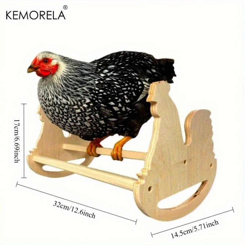 Rustic Wooden Chicken Perch Swing – Bird Jungle Gym Play Structure Bird Perch Toy Axl