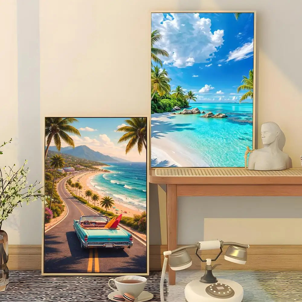 Summer Beach Surfing HD Waterproof Wall Stickers | Home Décor Wall Decal Sticker Axl