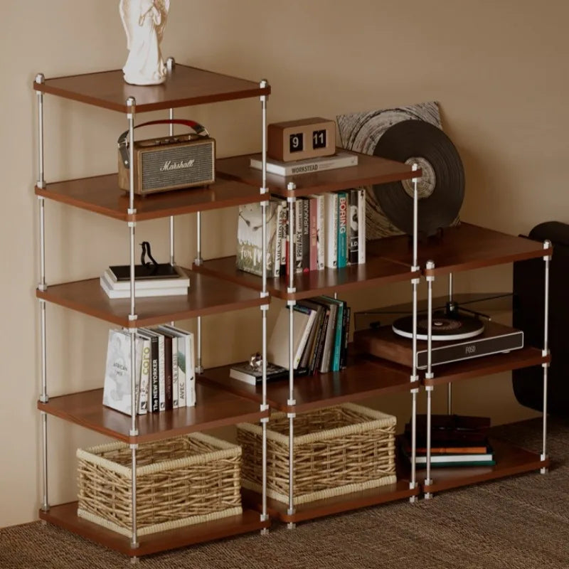 Wooden Multi-Layer Square Storage Rack – Stackable Shelf Wooden Storage Shelf Axl
