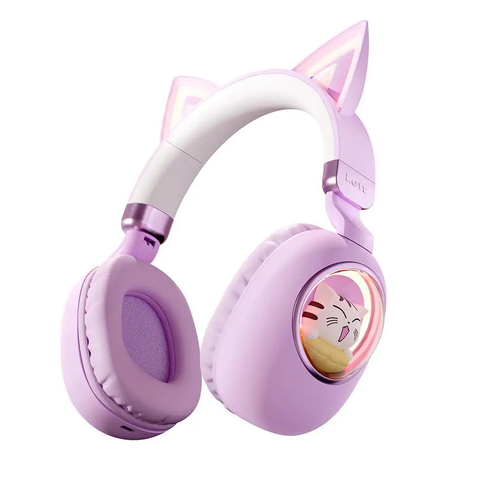 Cat Ear Bluetooth 5.3 Wireless Headphones – LED Glow Kids Gift Kids Wireless Headphones Axl