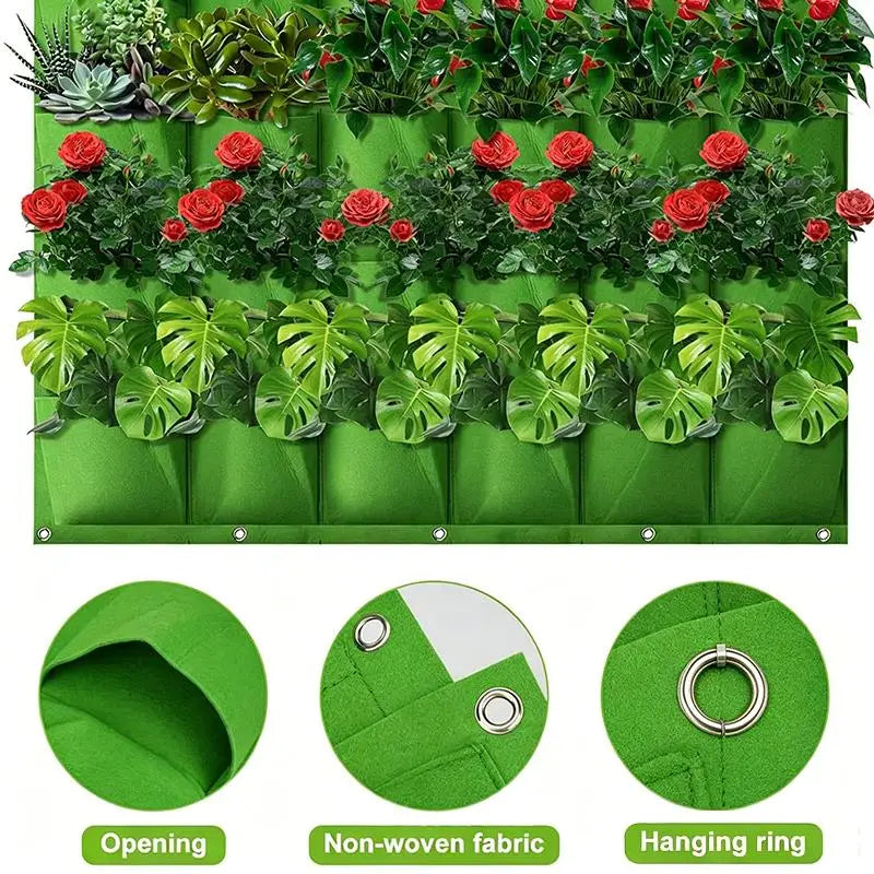 Vertical Wall Planter Bags – 9, 18 & 49 Pocket Grow Bags Vertical Garden Planter Axl