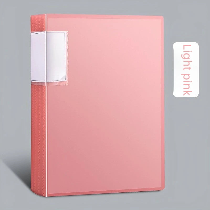 A4 Transparent File Folder – 100-Page Plastic Document Organizer Plastic File Folder Axl Pink