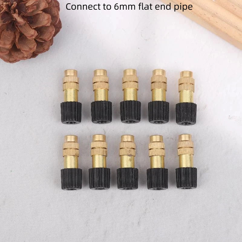 10-Pack Brass Misting Nozzles – Adjustable Garden Micro Sprinklers Garden Misting Nozzles Axl A2
