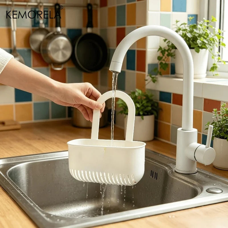 KEMORELA No-Drill Sink Draining Basket – Kitchen & Bathroom Sink Draining Basket Axl