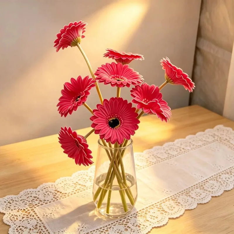 10-Pack PU Gerbera Daisy Artificial Flower Stems | Faux Sunflowers Artificial Flower Stems Axl