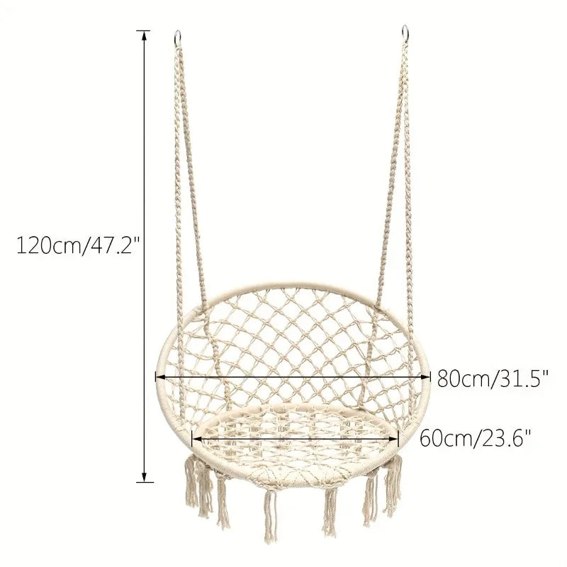 Rope Swing Hanging Chair – Polyester & Nylon | Bedroom & Patio Hanging Swing Chair Axl