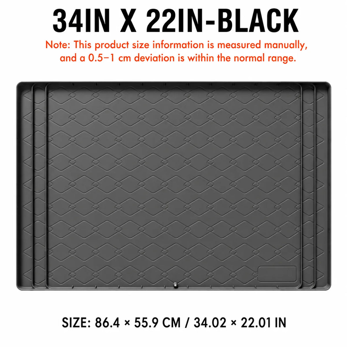 Uwhise 34x22in Under Sink Mat – Waterproof Silicone Tray Under Sink Mat Axl Black 34in x 22in