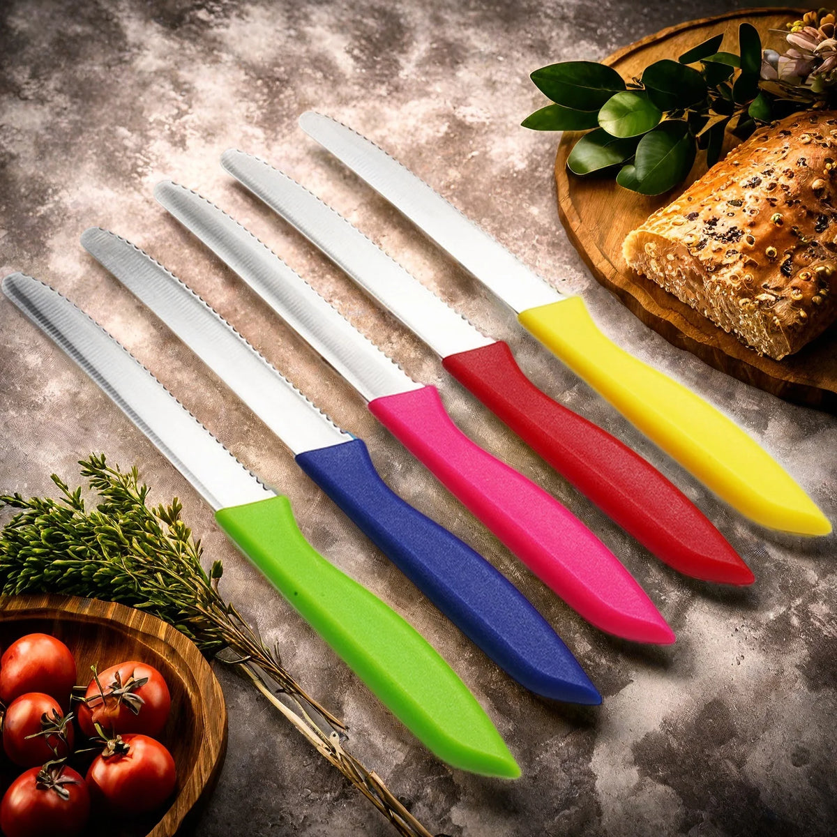 Serrated Steak & Bread Knife – Stainless Steel Multifunctional Serrated Kitchen Knife Axl