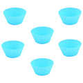 6-Piece Silicone Cupcake & Muffin Baking Molds – Reusable DIY Silicone Baking Molds Axl Blue 6pcs