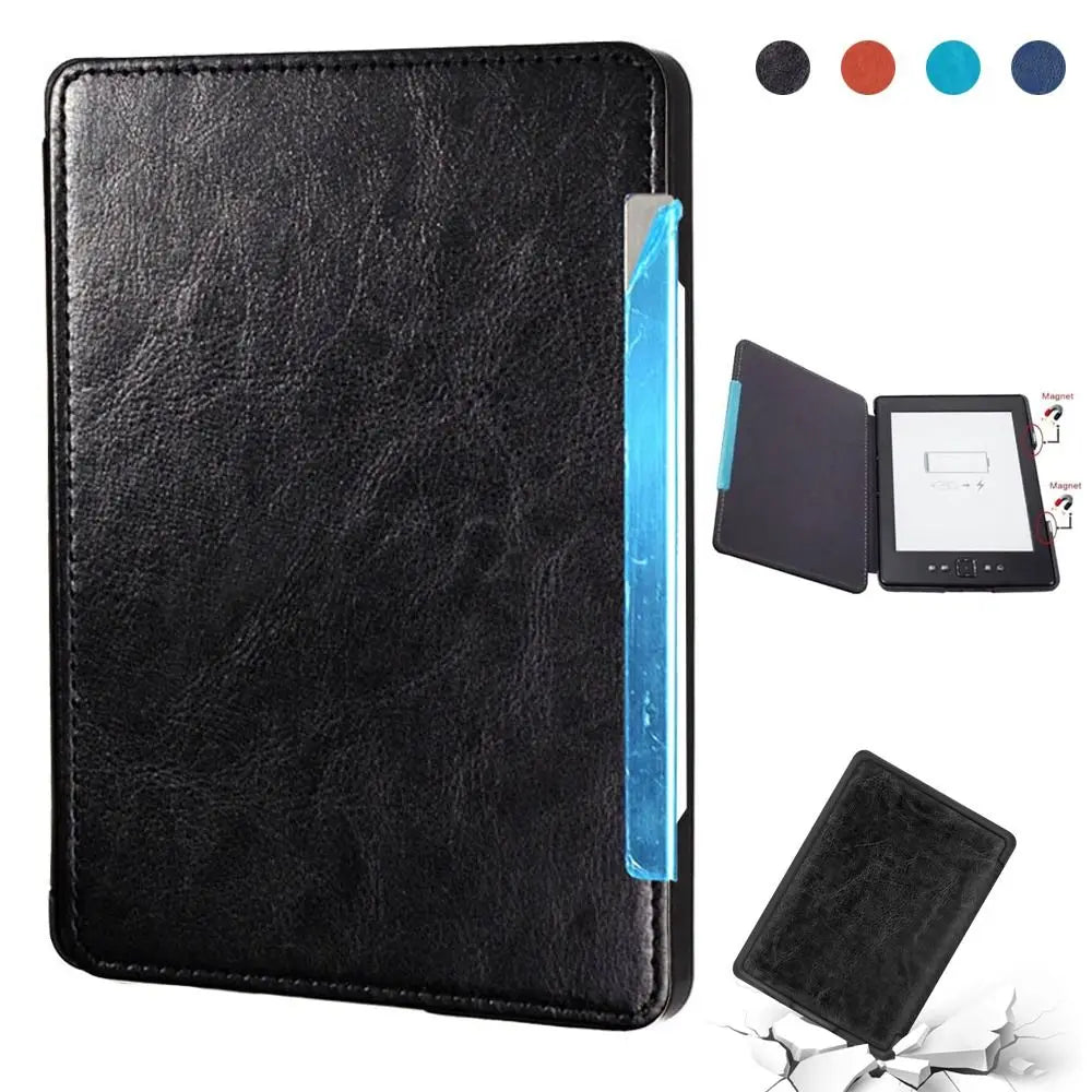 PU Leather Folio Case for Kindle 4th/5th Gen – Magnetic Cover E-Reader Folio Case Axl