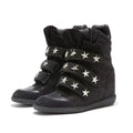Women's Rhinestone Ankle Boots – Luxury Genuine Leather Platform Ankle Boots Axl Black 40
